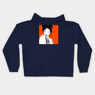 asian girl geisha anime style ecopop art Kids Hoodie